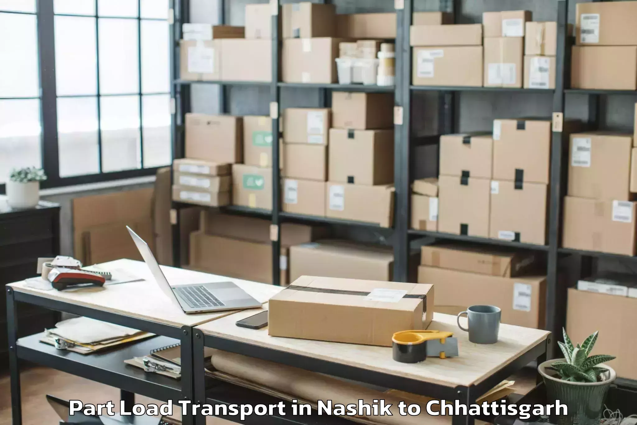 Affordable Nashik to Raipur Airport Rpr Part Load Transport